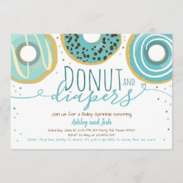 Donut och Diaper Sprinkle Boy Coed Baby Shower Inbjudningar
