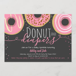 Donut och Diaper Sprinkle Girl Coed Baby Shower Inbjudningar