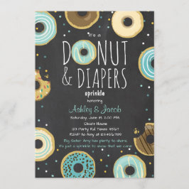 Donut och Diaper Sprinkle inbjudan Boy Coed dusch