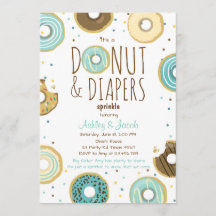 Donut och Diaper Sprinkle inbjudan Boy Coed dusch