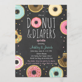 Donut och Diaper Sprinkle-inbjudan Coed-dusch Inbjudningar