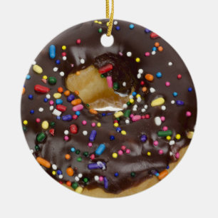 DONUT ORNAMENT CHOCOLATE with SPRINKLES