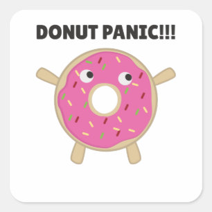 Donut Panic - Lusnyj Pun with Donuts Fyrkantigt Klistermärke
