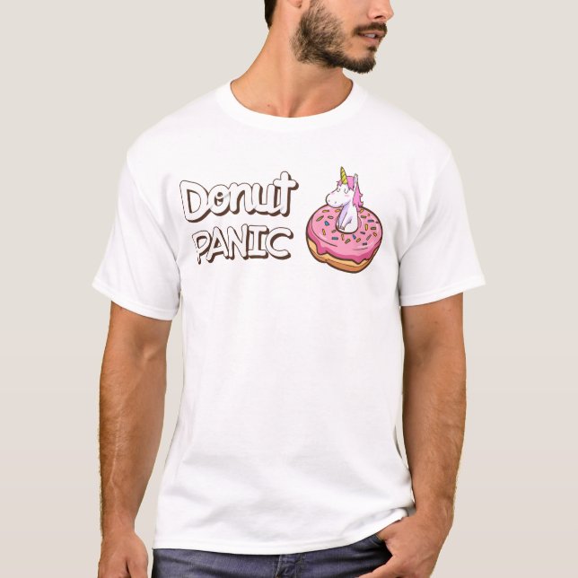 Donut Panic Unicorn T Shirt (Framsida)