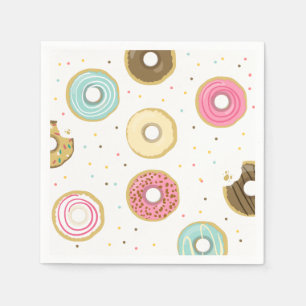 Donut Pappersservett Rosa Doughnut gullet Birthday