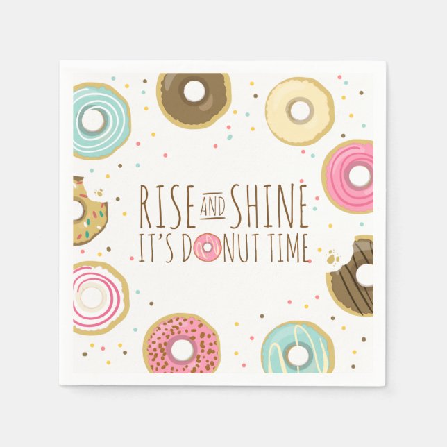 Donut Pappersservett Rosa Doughnut gullet Birthday (Framsidan)