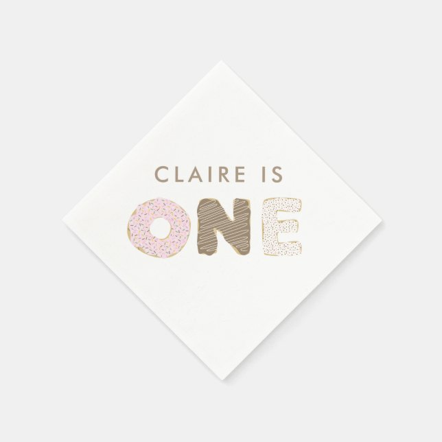 Donut Party First Födelsedagsfest Decor Pappersservett (Hörn)