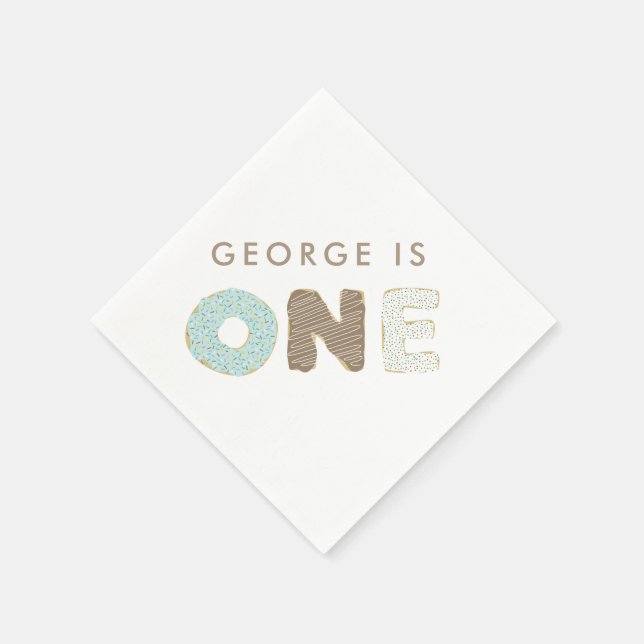 Donut Party First Födelsedagsfest Decor Pappersservett (Hörn)