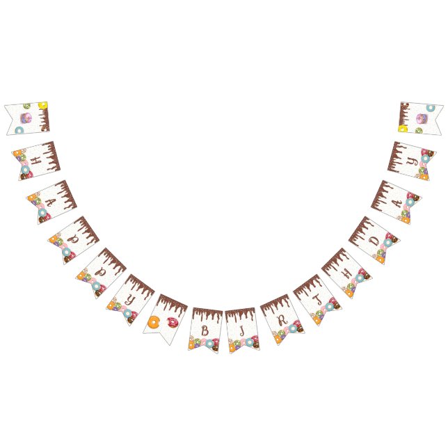 Donut Party Födelsedagsfest Banner Vimplar (Alla)