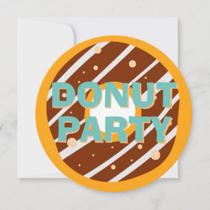 Donut Party Kön Neutral i alla åldrar Barns födels Inbjudningar