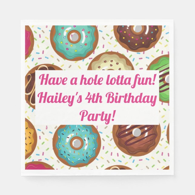 Donut Party Personlig Napkins Pappersservett (Framsidan)