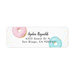 Donut Party Returadress Etikett