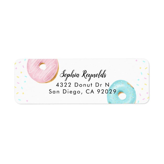 Donut Party Returadress Returadress Etikett (Framsidan)