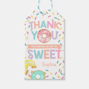 Donut Party Tack Märkre Gift Märkre Sweet Presentetikett
