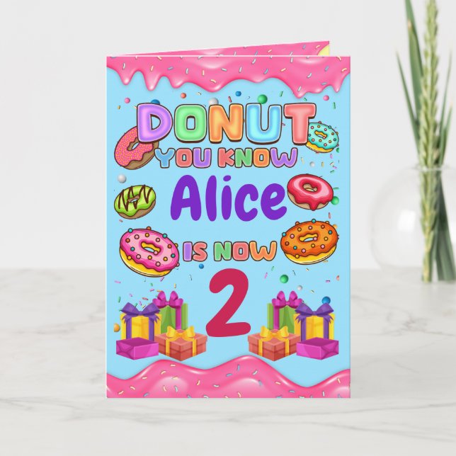 Donut Personlig Färg Sprinkle Födelsedagsfest Tack Kort (Framsida)