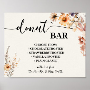 Donut Pub Bröllop Möhippa Autumn Wildblommor Poster