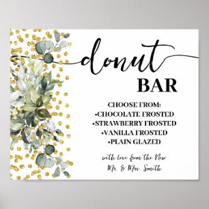 Donut Pub Bröllop Möhippa Eucalyptus Guld Poster