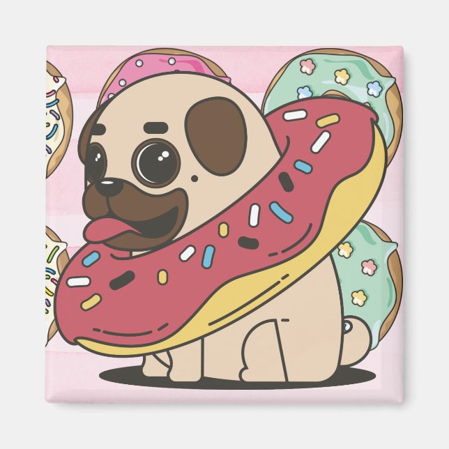Donut Pug Magnet (Framsidan)