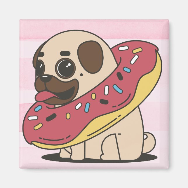 Donut Pug Magnet (Framsidan)