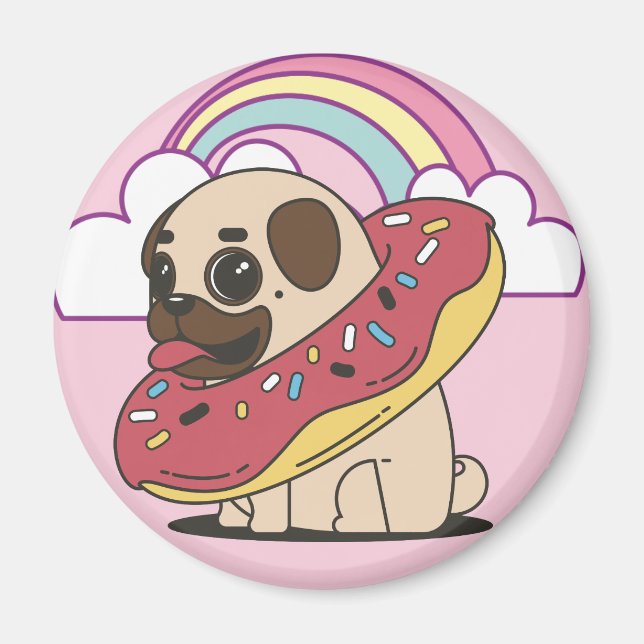 Donut Pug Magnet (Framsidan)