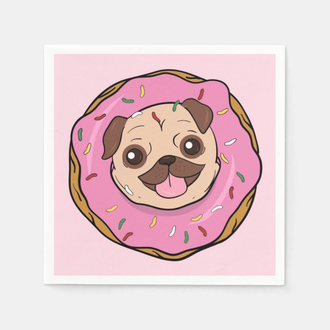 Donut Pug Pappersservett (Framsidan)