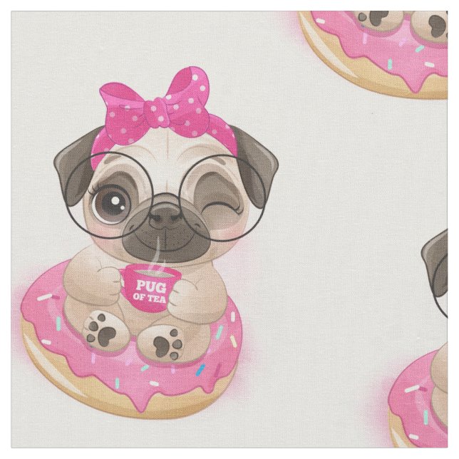 Donut Pug Tyg (Närbild)