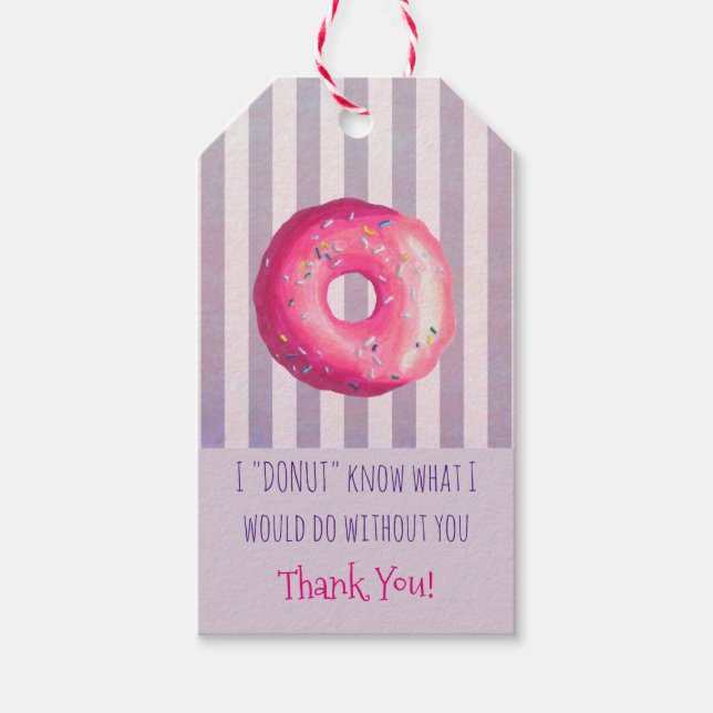 Donut Pun Funny Cute Tack Presentetikett (Framsidan)