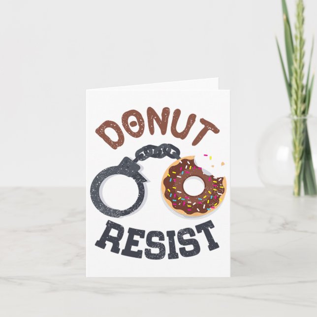 Donut Resist Handcuffs Tillsatta lagar Polisen Off Kort (Framsida)