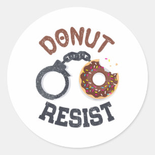 Donut Resist Handcuffs Tillsatta lagar Polisen Off Runt Klistermärke