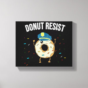 Donut Resiste Meme Funny Police Officer stöder Canvastryck