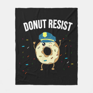 Donut Resiste Meme Funny Police Officer stöder Fleecefilt