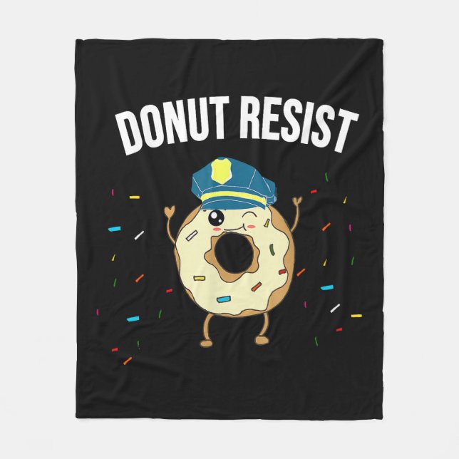 Donut Resiste Meme Funny Police Officer stöder Fleecefilt (Framsidan)