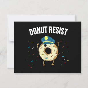 Donut Resiste Meme Funny Police Officer stöder Julkort