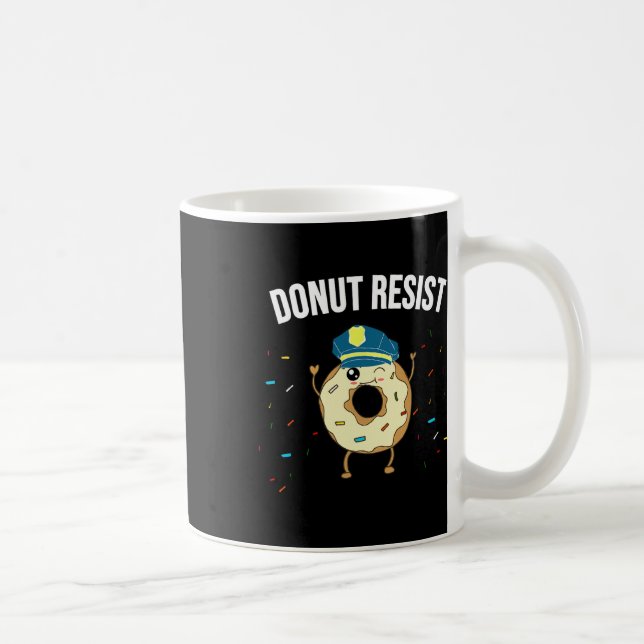 Donut Resiste Meme Funny Police Officer stöder Kaffemugg (Höger)