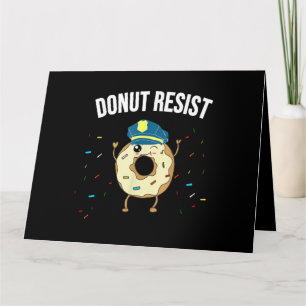 Donut Resiste Meme Funny Police Officer stöder Kort