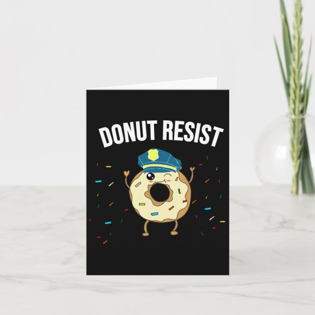 Donut Resiste Meme Funny Police Officer stöder Kort (Framsida)