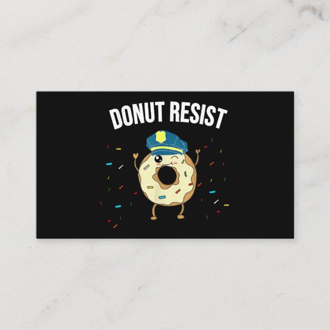 Donut Resiste Meme Funny Police Officer stöder Visitkort (Framsida)