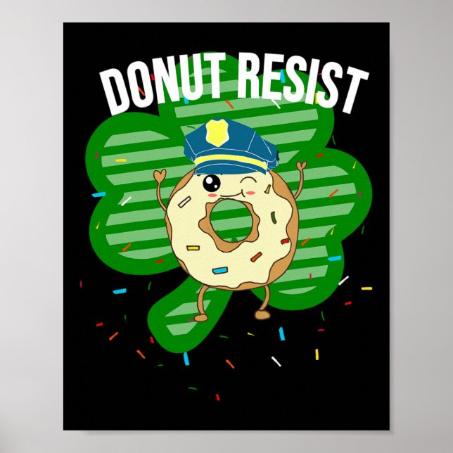 Donut Resistfunny polis Irish St Patrick Poster (Framsidan)