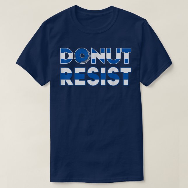 Donut Resistin Thin Blue Line Cop Policeman Police T Shirt (Design framsida)