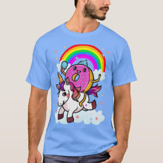 Donut Riding Unicorn Cute T Shirt
