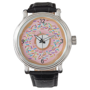 Donut Rosa Frosting Sprinkles Cute Food   Doughnut Armbandsur