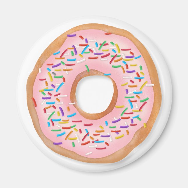 Donut Rosa Frosting Sprinkles Cute Food | Doughnut Magnet (Framsidan)