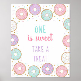 Donut Rosa Guld One är Sweet ta en vanlig födelsed Poster