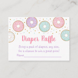 Donut Rosa Guld Pastel Baby Shower Diaper Raffle Tilläggskort
