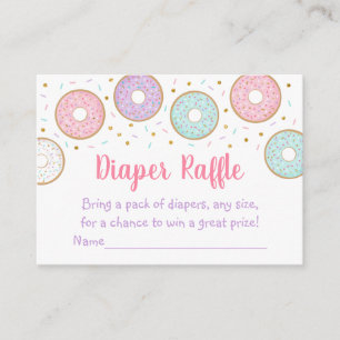 Donut Rosa Guld Pastel Baby Shower Diaper Raffle Tilläggskort