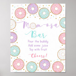 Donut Rosa Guld Pastel Baby Shower Mimosa Pub Sign Poster