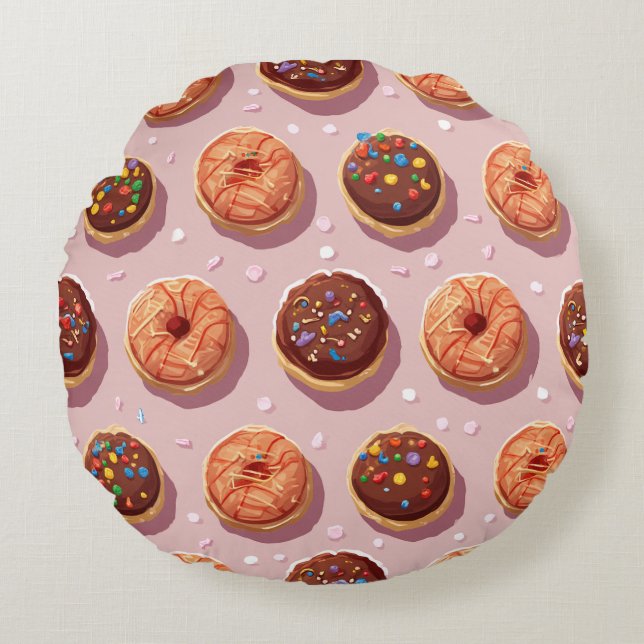 Donut Round Pillow Rund Kudde (Framsidan)