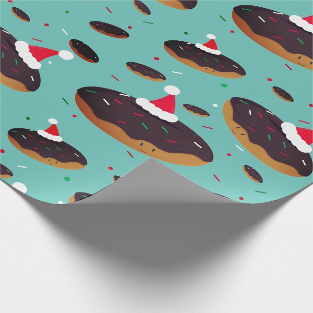 Donut Santa Hats Mönster jul Presentpapper (Hörn)