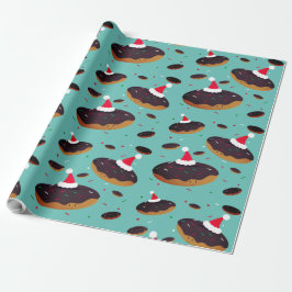 Donut Santa Hats Mönster jul Presentpapper
