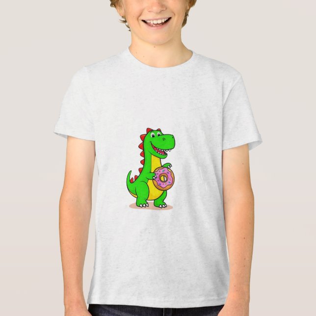 Donut-Saurus Rex - Cute Dinosaur with Donut T-Shir T Shirt (Framsida)